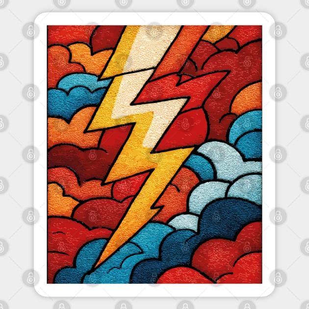 The Stormbolt | A Graphic Weather Tapestry Sticker by TuncGK